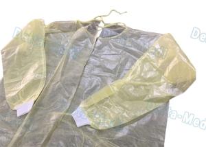 China Ultrasonic Sewing Yellow Isolation Gowns , Isolation Waterproof Disposable Lab Gown wholesale