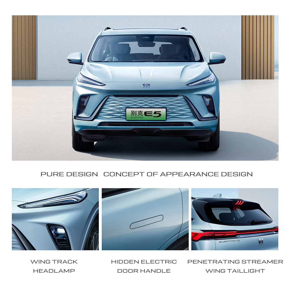 Max Speed 180km/h Economical Buick E5 Energy Electric Car Electric Auto Vehicle Imported and Cheaper Winter Birch White