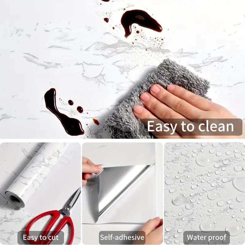 Self-Adhesive High Gloss Marble PVC Film Easy Peel And Stick Solution For Home DéCor
