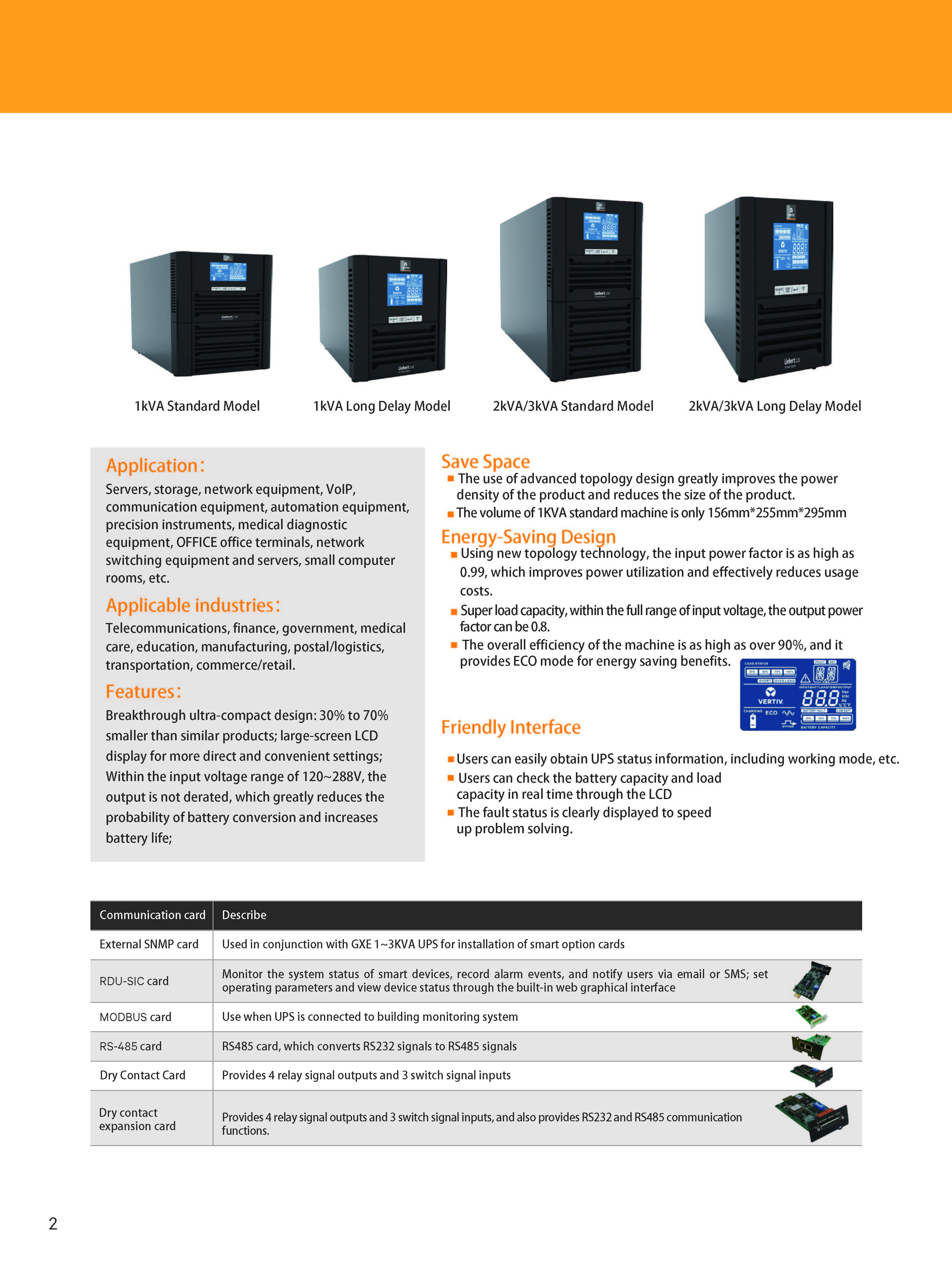 Vertiv GXE 3000KVA Backup Online Tower UPS for Security/Monitoring/Alarm Single Phase