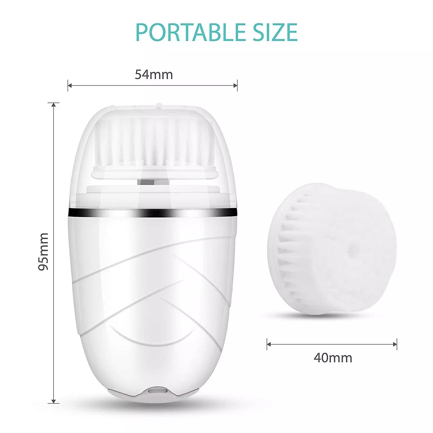 Sonic Waterproof Facial Cleansing Brush - 2 Modes with 3 Brush Heads
