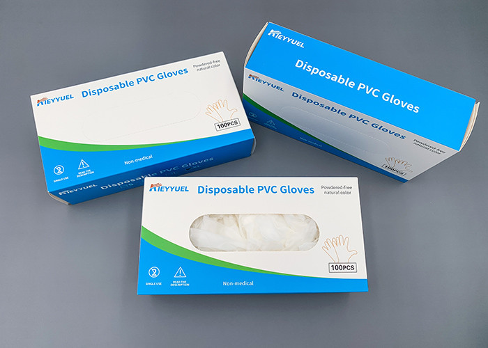 Odourless Clear And Blue Industry Vinyl Pvc Disposable Exam Gloves
