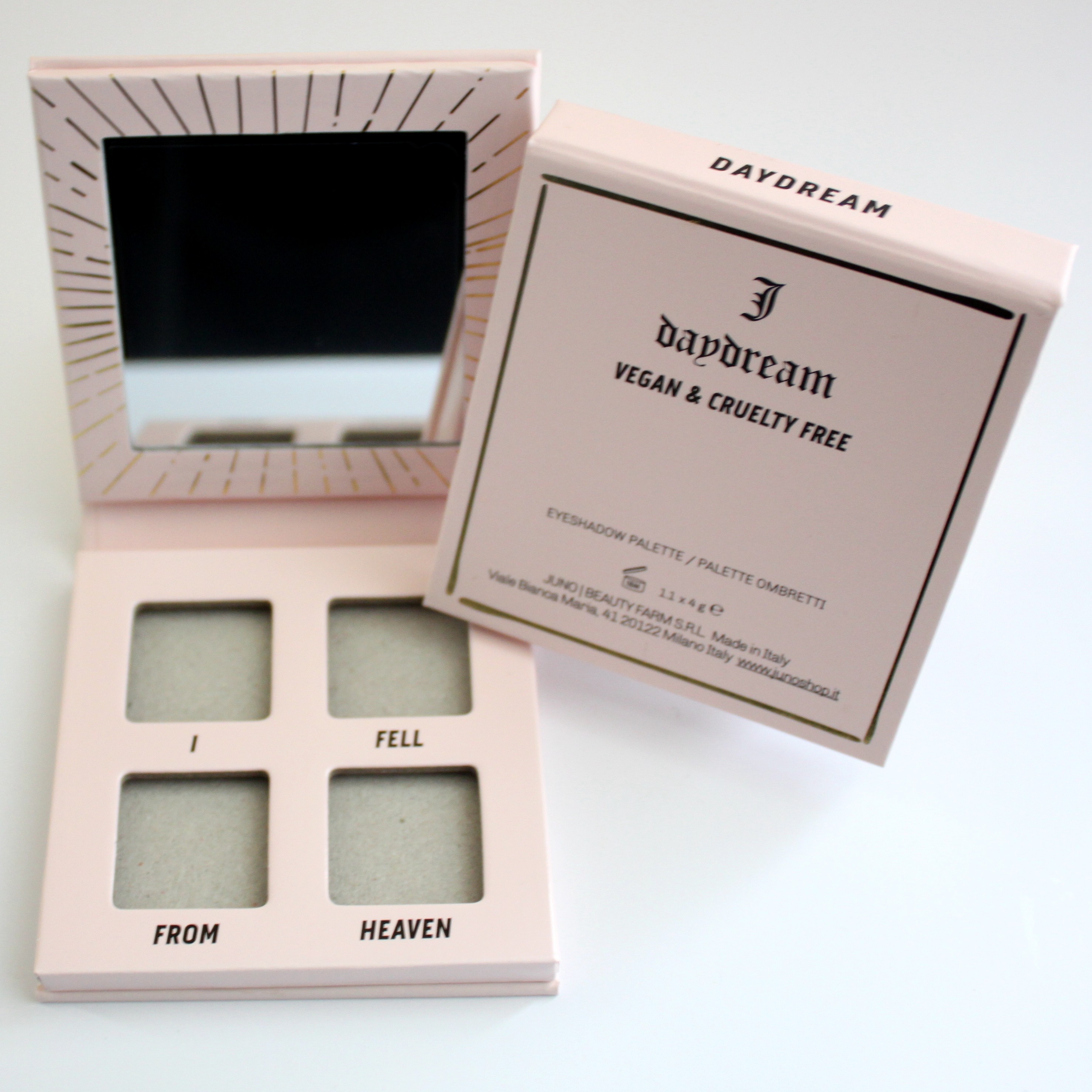 4 Pan 27mm Empty Blush Palette C2S Paper Greyboard Hot Foil Stamping