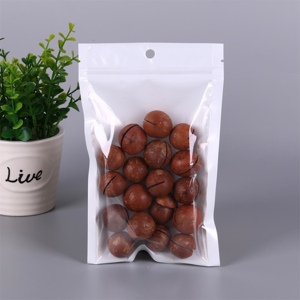 white Translucent pearl film zipper bag for jewelry/Apprarel packaging