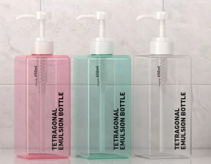 500Ml 650Ml Pink Shampoo Dispenser Bottles With Labels BPA FREE