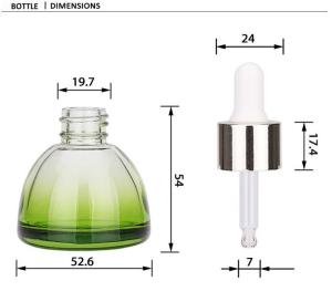 China 30ml Luxury Turquoise Dome Glass Dropper Bottle For Serum wholesale