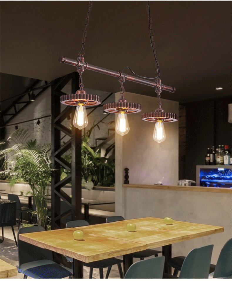 Retro Industrial Style Chandelier Creative Restaurant Iron Lamp Bar Clothing Shop light(WH-VP-232)
