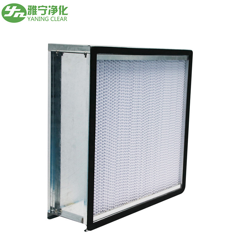 Fiberglass H13 Portable Hepa Air Filter With Aluminum Frame Paper Separator