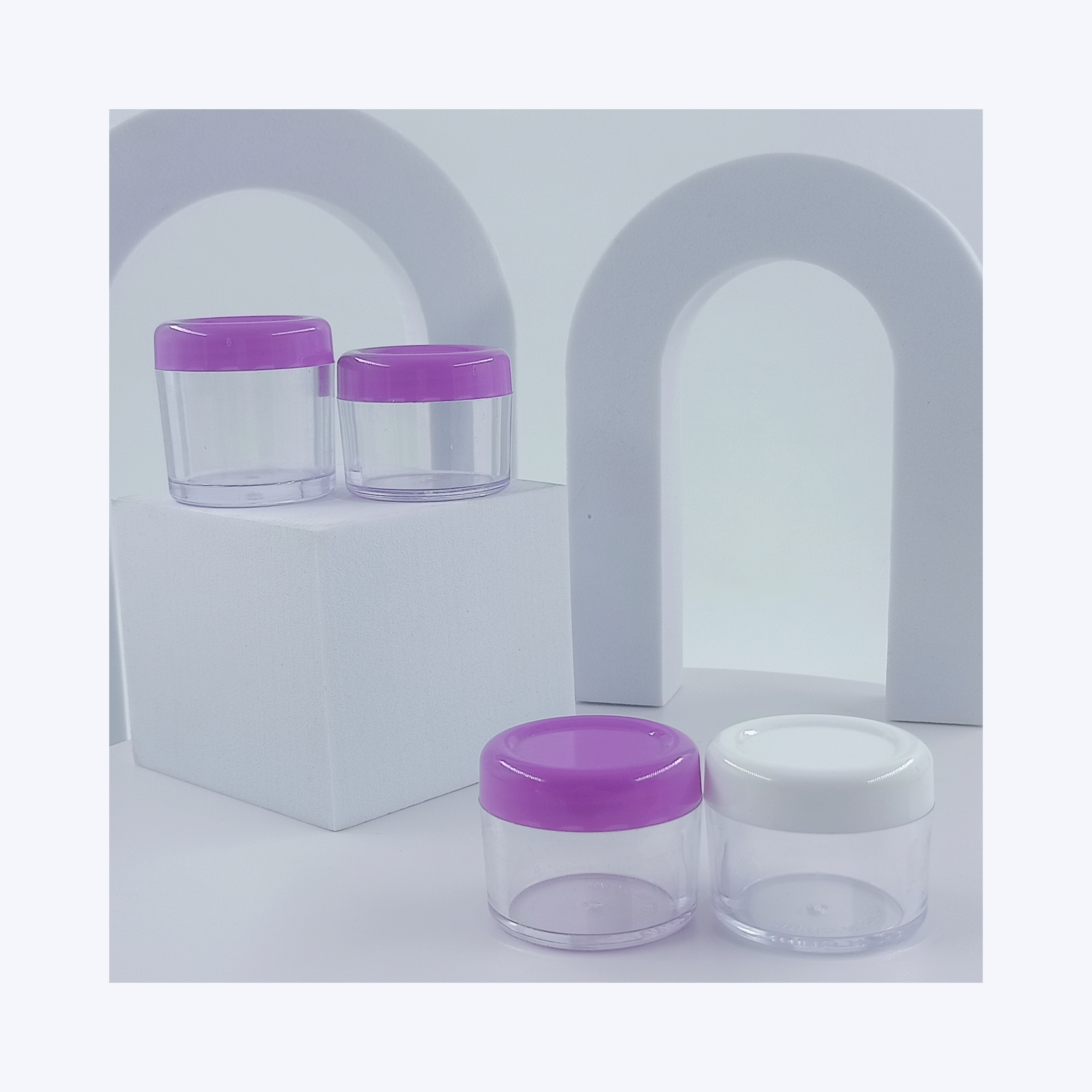 Base Material Plastic Cream Jar for Cosmetic Customized Colors 5ml 10ml 15ml 20ml