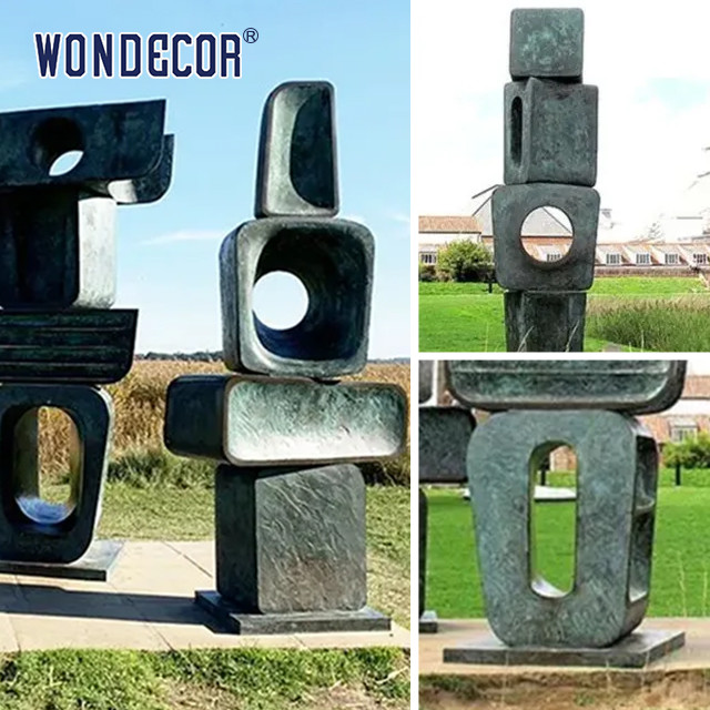Outdoor Garden 3D Bronze Statues Sculpture Metal Decoration Large Modern Geometric Art