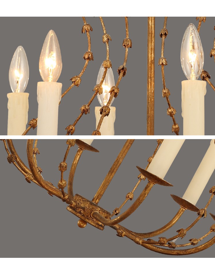 Country Rod iron chandelier lighting (WH-CI-50)