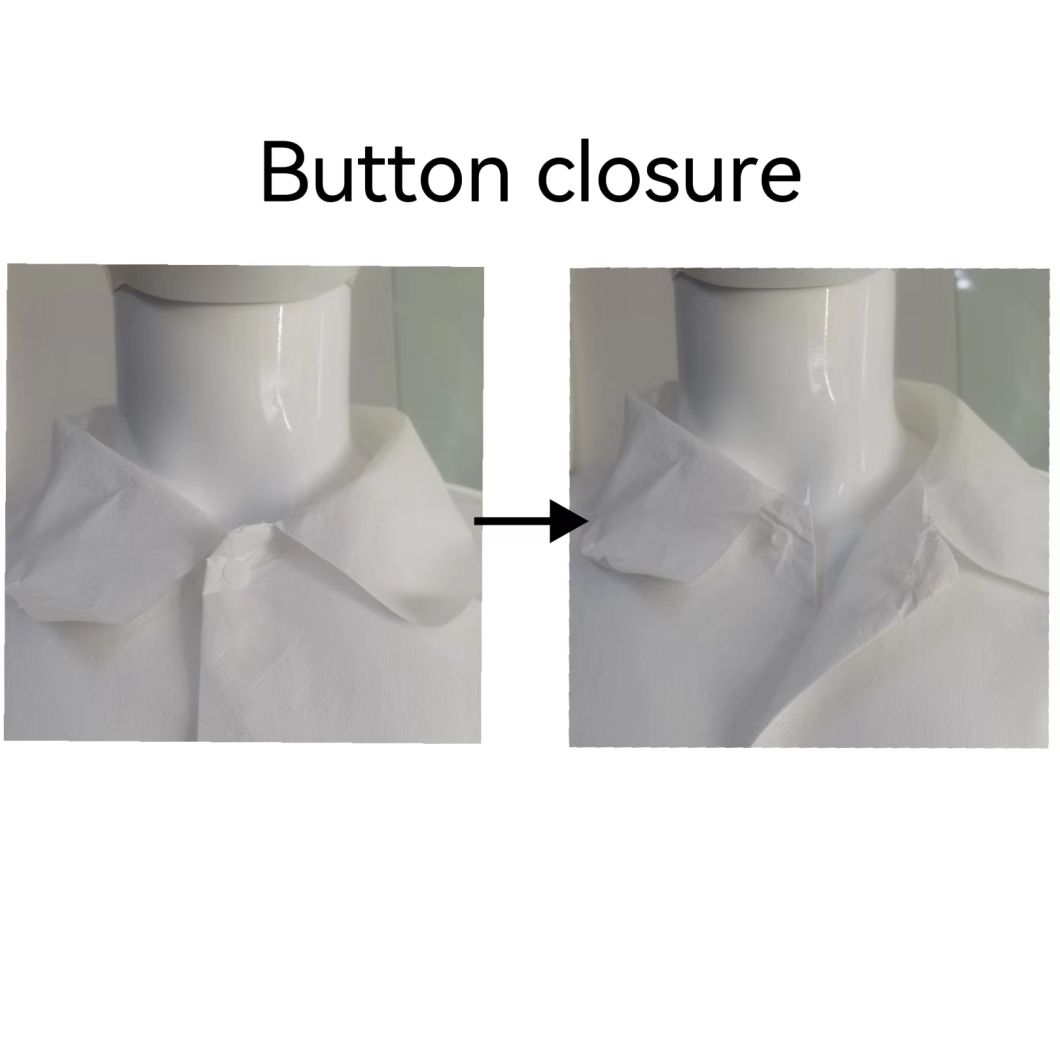 OEM/ODM Wholesale Microporous/PP/SMS Disposable Lab Coat with Button
