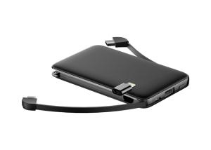 China Plastic Material Portable Power Banks Li Polymer Battery 10000mAh With Built In Cable wholesale