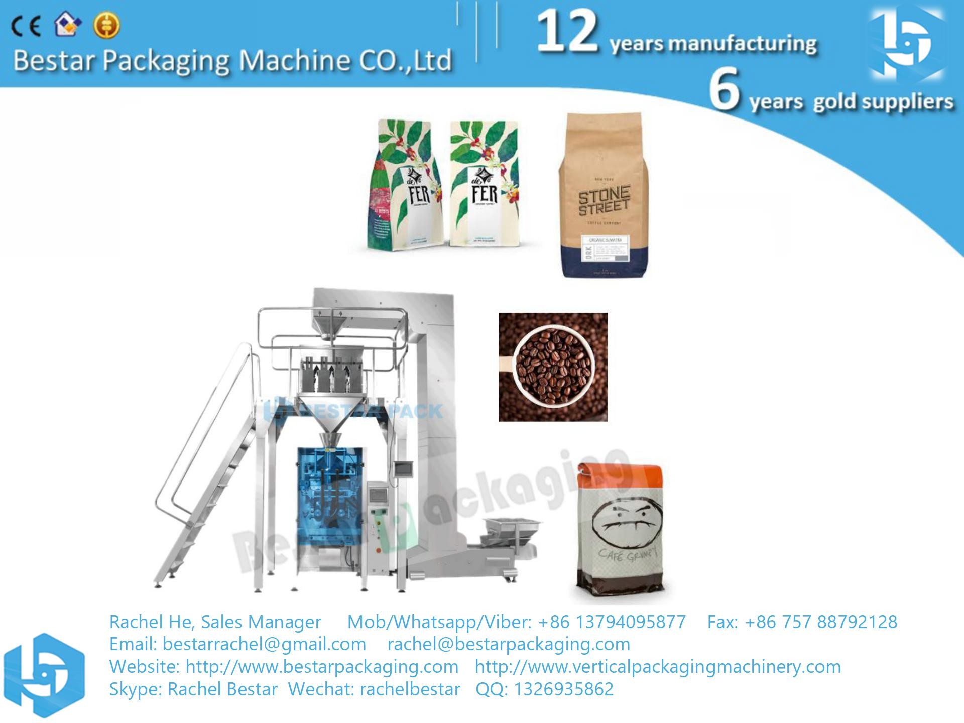 Automatic nature coffee bean packing machine for 500g, 1kg, 2kg