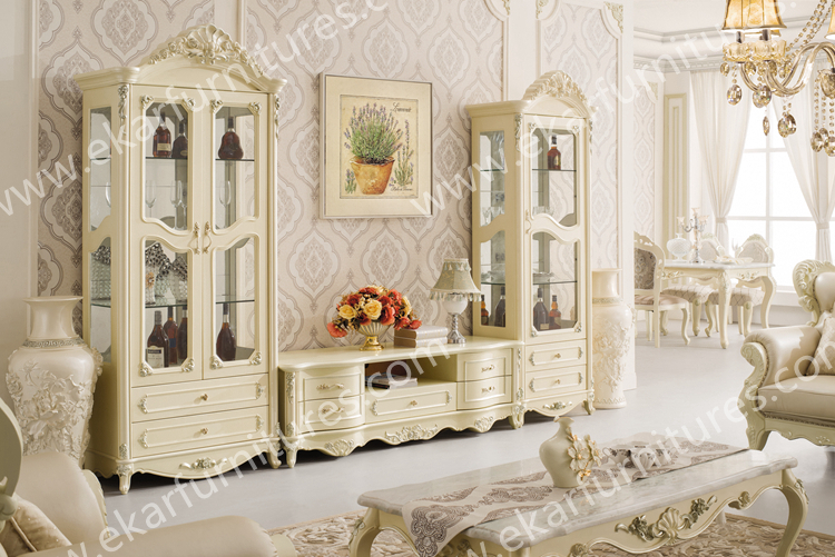 Modern Furniture Solid Wood Glass Cabinet Tv Stand TV 662