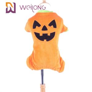 China Autumn Embroidery Face Cat Dog Pet Pajama Halloween Pumpkin Pet Holiday Pajamas wholesale