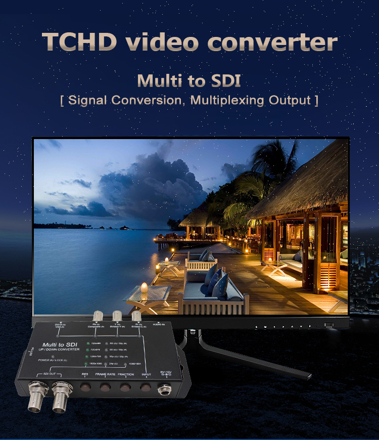 Plug And Play Composite To SDI Video Converter For PC Up / Down Scaling