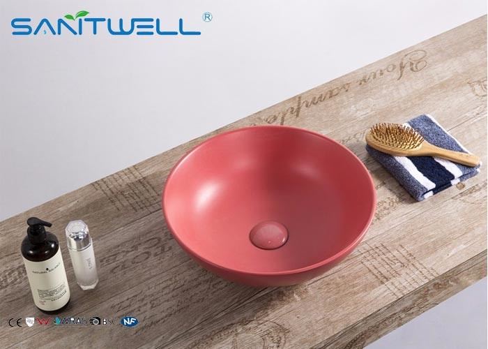 European Style Ceramic Art Basin , Oval Shaped Face Wash Basin For Bathroom