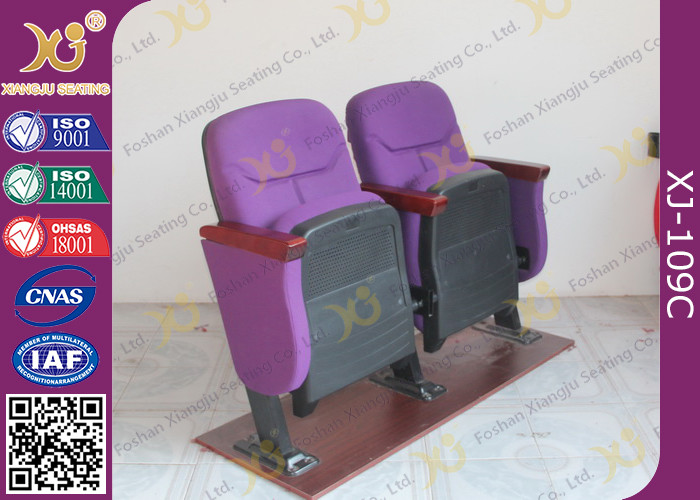 Low Back Plastic Back Church Hall Chairs / Seating Noise Free Returning