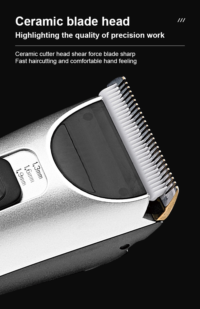 2200mAh Electric Hair Trimmer , 100v-240v Waterproof Clippers Rechargeable