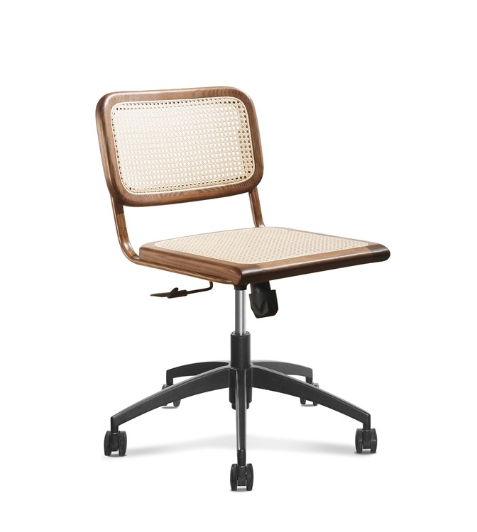 360 Deg 0.121CBM High Quality Executive Cane Leather Office Seat Walnut 3d