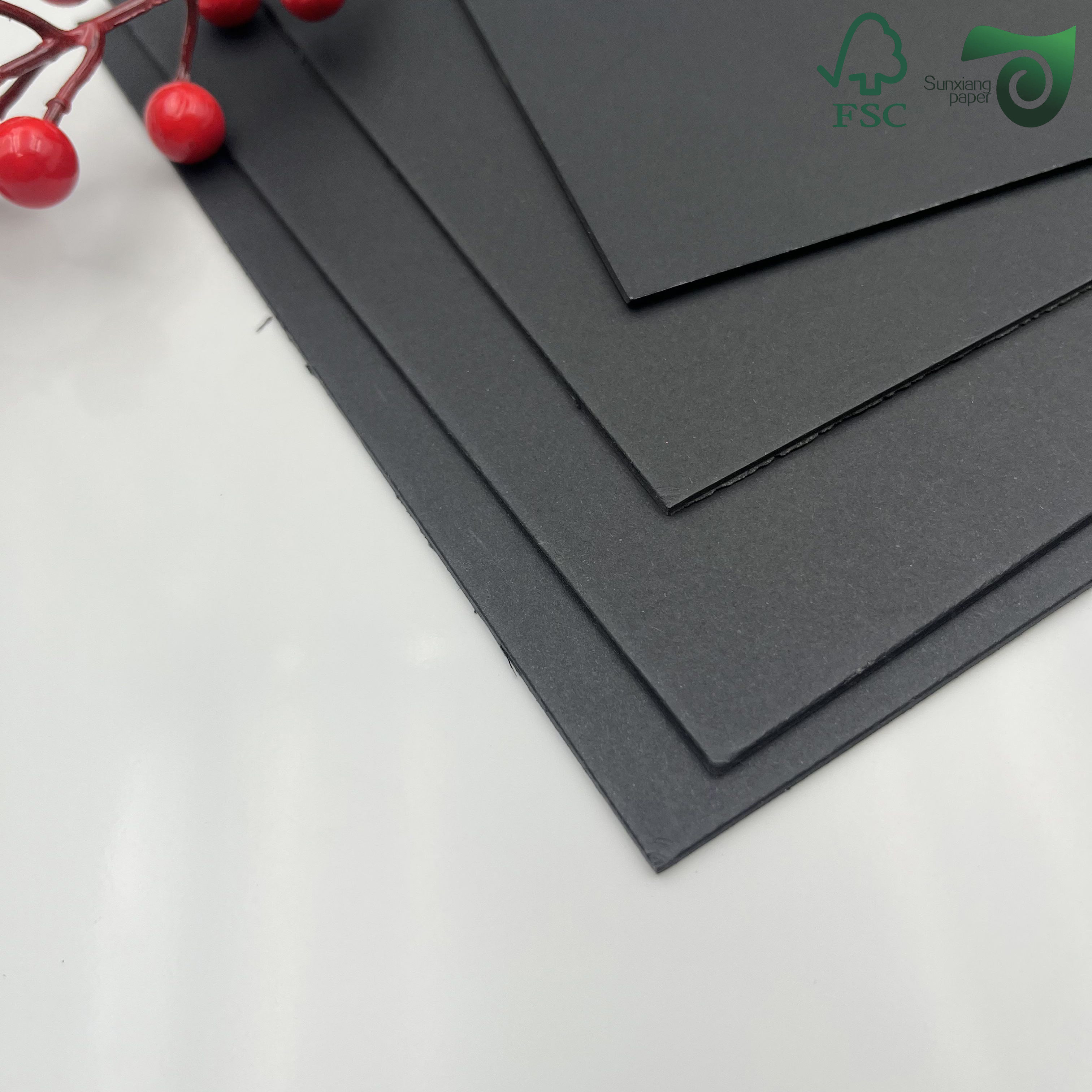 FSC 1.5mm 1200g 2mm 1600g Black Solid Board Double Sided Deep Black 70cm 100cm
