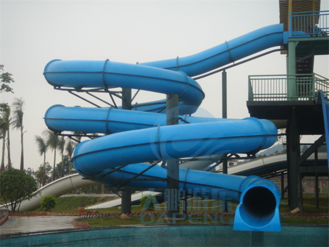 Anti Ultraviolet fade Swimming Pool Water Slide Fiberglass Colorful Water Slide