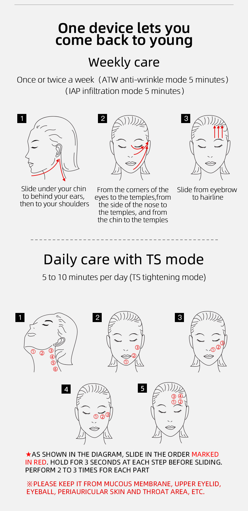 Remove Wrinkle DC12V 90KHZ Multifunctional Beauty Instrument