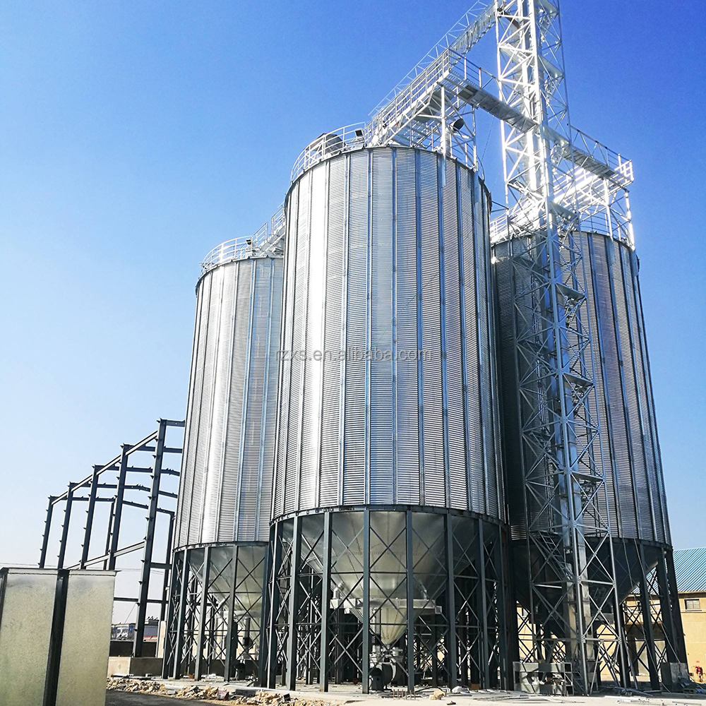 STGF50 5000 Ton Maize Rice Wheat Storage Machine Spiral Ventilation Corrugated Steel Grain Silo