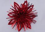 Red Shinny PET Self - adhesive Fancy Bows for hair , Pre made Gift Flower Ribbon