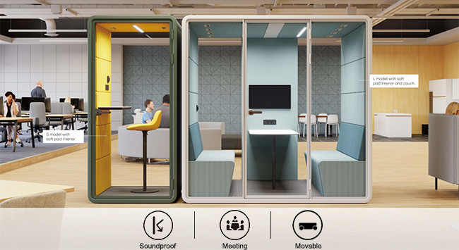 Extra Large Office Meeting Pods Customized Size Strong Steel Panel