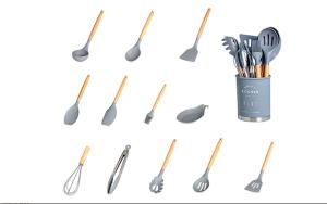 China Leadfree Silicone Kitchen Set Utensils , Heatproof Silicone Turner Spatula Set wholesale