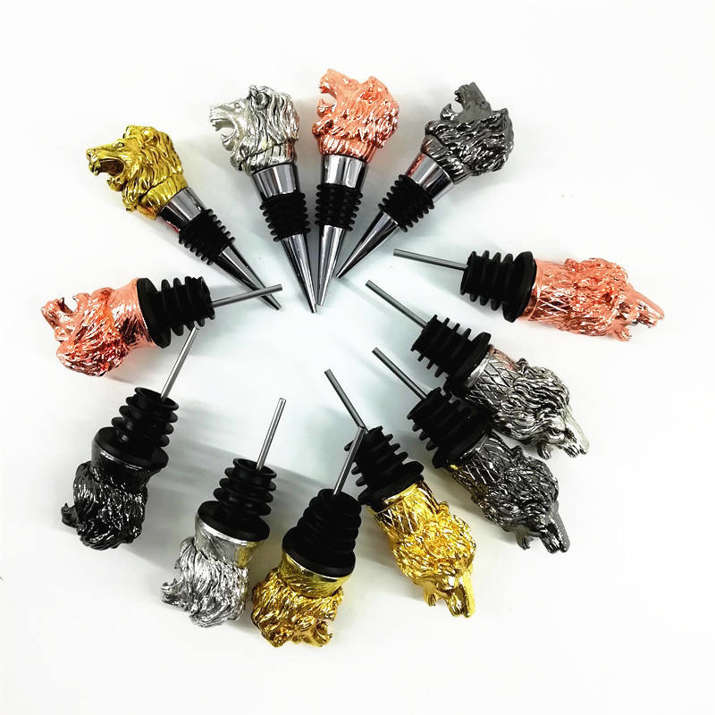 Animal Metal Wine Aerator Pourer Lion Head Wine Bottle Pourer