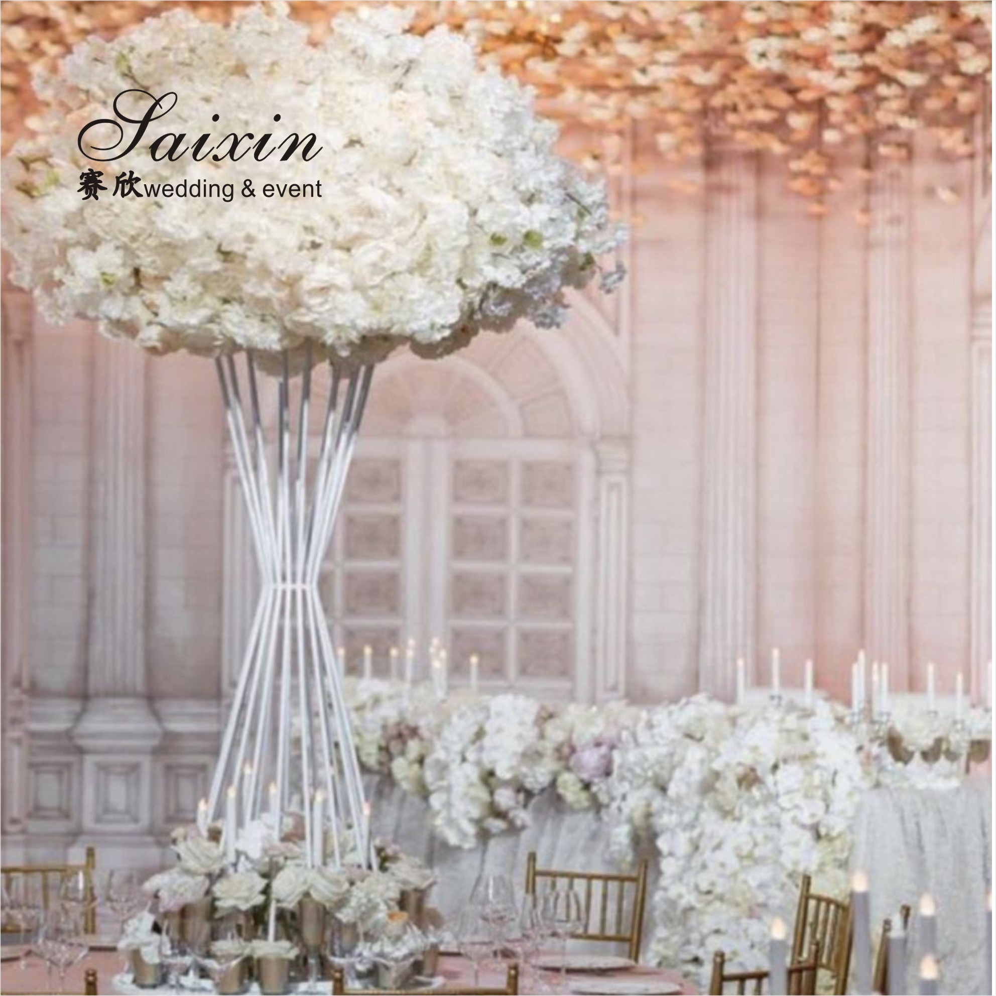9 Arms Crystal Glass Candelabra Chandelier Decorations Table Centerpiece 125cm