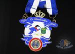 Durable Custom Insert Medals , Crown Awards Medals Antique Silver Plating
