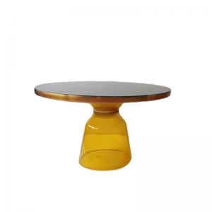China Modern Nordic Style Glass Base round table yellow Bell Side Table wholesale