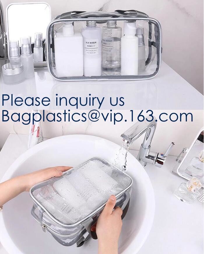 Small Clear PVC Waterproof Bag with Zipper Closure, Mini Portable Transparent Plastic Organizer Pouch for Cosmetic, Make