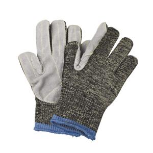 China NK13402LR Aramid Fibre Cut Resistant Gloves with Grey Design and Cow Split Leather Palm wholesale
