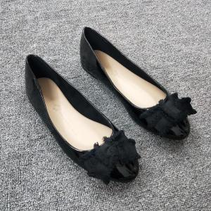 China Foldable Deerskin Ladies Flat Dress Shoes EUR 35-40 Leather Ballerina Shoes wholesale