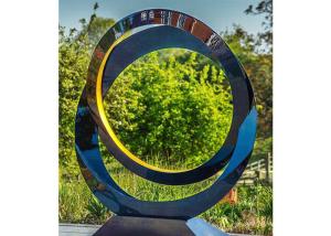 China Circle Contemporary Decoration Stainless Steel Sculpture Artists 100cm Dia wholesale