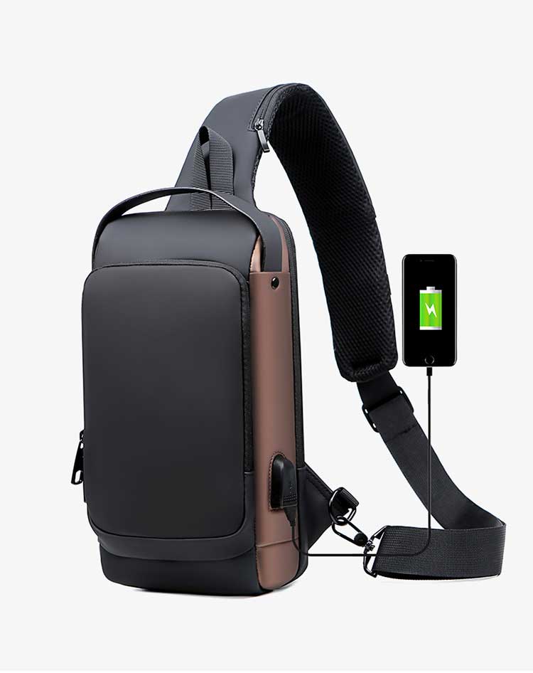 Daily Life Men's Motorcycle Bag with Password Lock Keep Your Belongings Safe and Organized