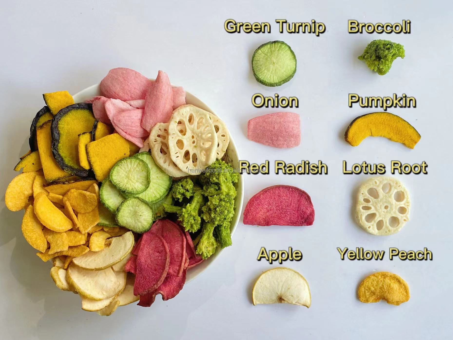 Green Turnip Slices Root Vegetable Chips Nutritious Lotus Root Chips
