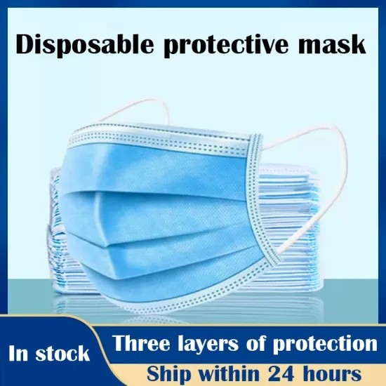 One Time Madical 3 Ply Non Woven Face Mask With Earloops 50pcs / Bag