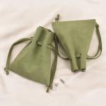 Avocado Green Small Microfiber Velvet Jewelry Bags Custom Jewelry Pouches With