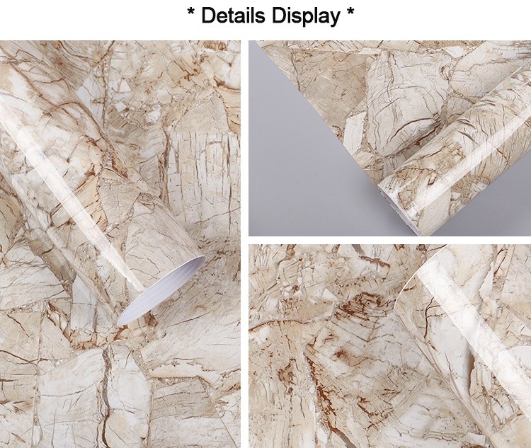 Anti-Static Interior Home 3D Self Adhesive Marble/Brick Wallpaper for Furniture/Bathroom/Kitchen