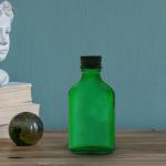 Flat Dark Green 50ml Cosmetic Glass Bottles Screw Cap Essential Oil Glass Bottle