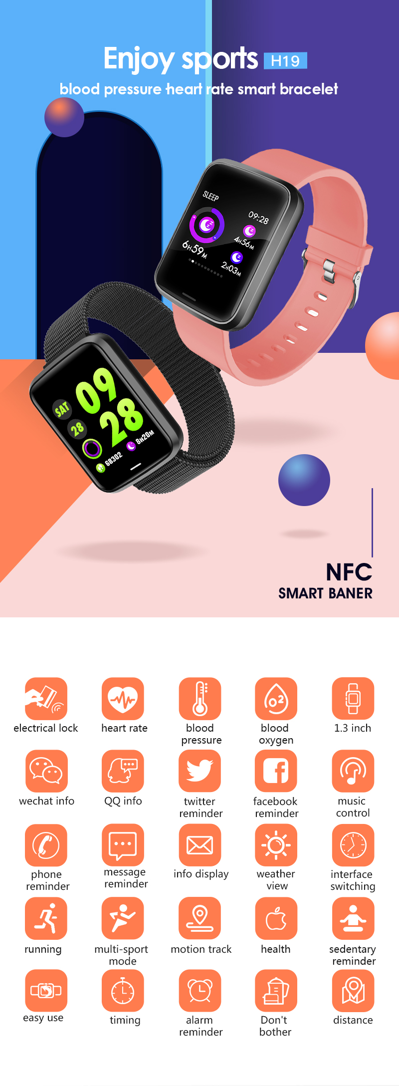 H19 RFID Ip68 Sports Smart Watch Retro Classic Game Console Android 180mA