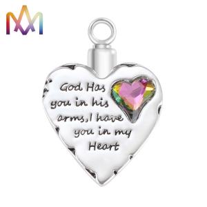 China Cadmium Free 304 Stainless Steel Heart Cremation Necklace For Ashes wholesale