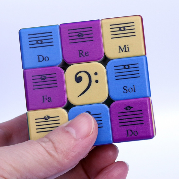 Music Magnetic Speed Cube 3x3 Personalized Sticky Note Pattern UV Printing 0.81 Ounces