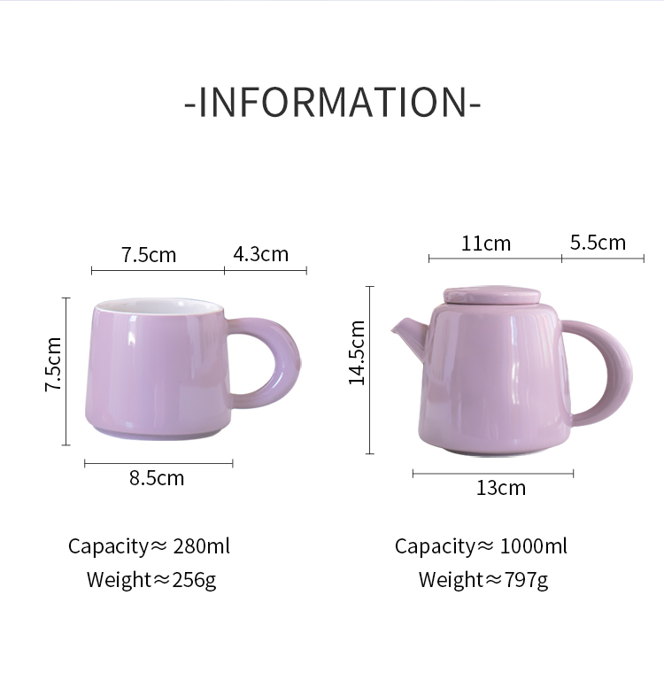 Ceramic Teapot Set Japanese Style Porcelain Tea Pot With Cup Saucer Metal Holder Stand
